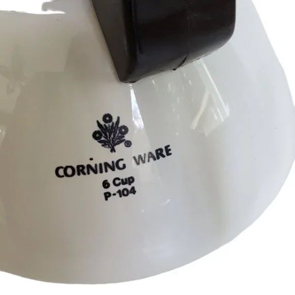 Vintage Corning Ware 6 Cup Teapot Wildflowers Pattern P-104 Metal Lid - Picture 2 of 7